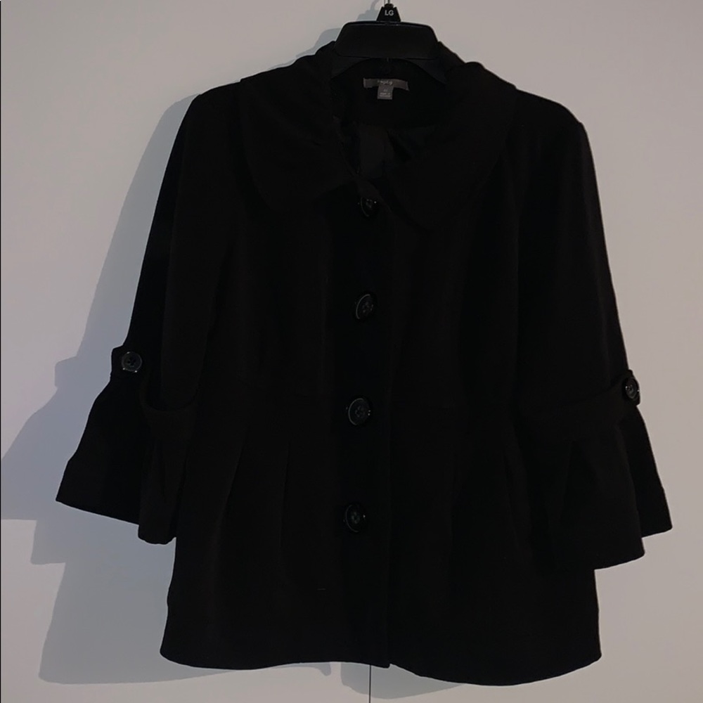 Women’s black blazer.